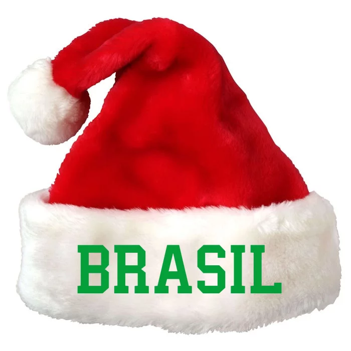 Cool Brasil Country Soccer Name Premium Christmas Santa Hat