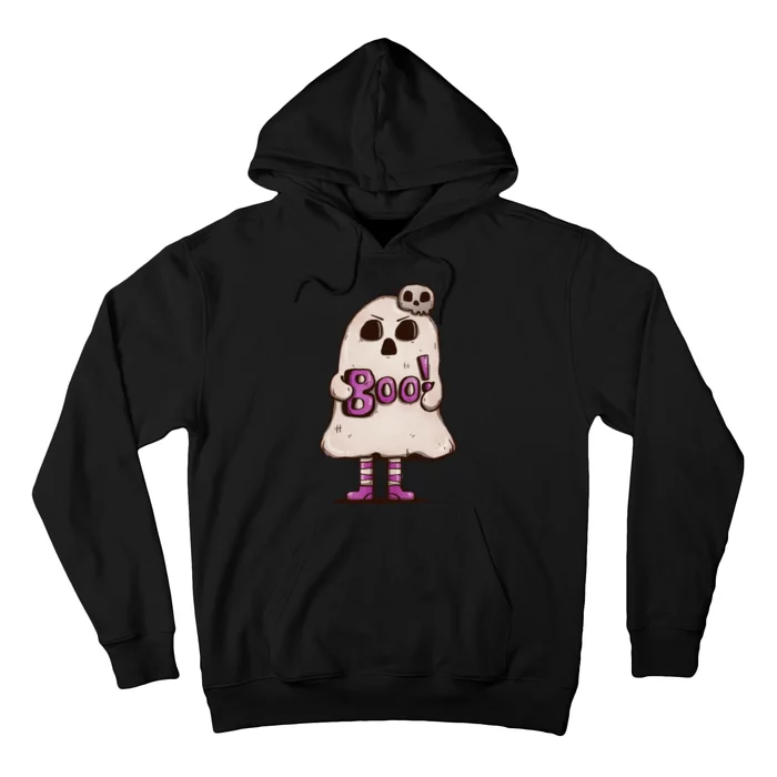 Cute Boo Creepy Scary Skull Skeleton Hoodie