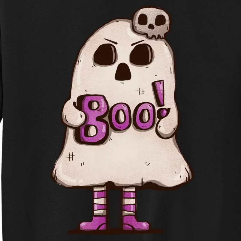 Cute Boo Creepy Scary Skull Skeleton Sweatshirt