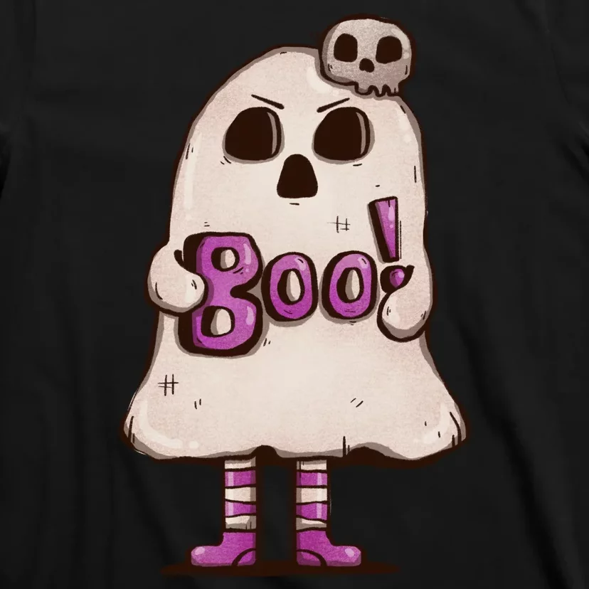 Cute Boo Creepy Scary Skull Skeleton T-Shirt