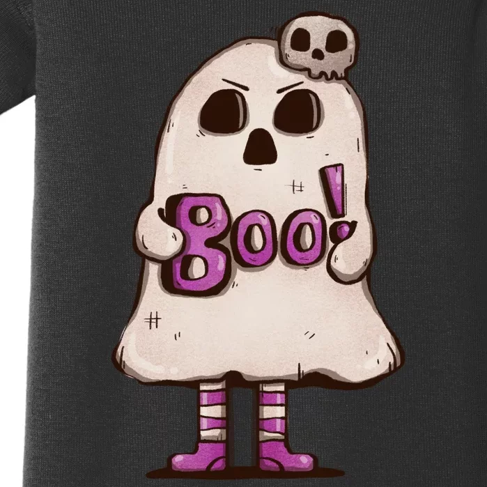 Cute Boo Creepy Scary Skull Skeleton Baby Bodysuit