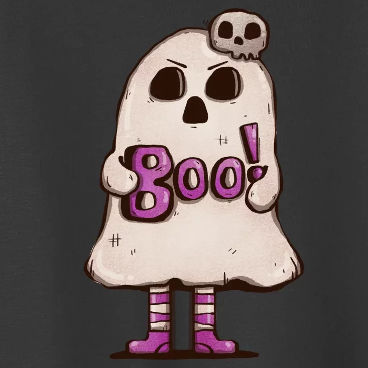 Cute Boo Creepy Scary Skull Skeleton Toddler T-Shirt