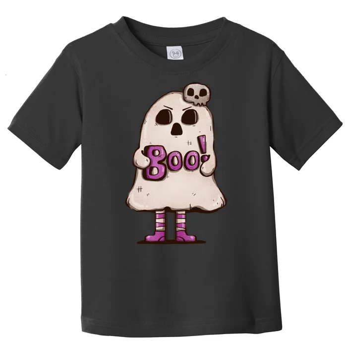 Cute Boo Creepy Scary Skull Skeleton Toddler T-Shirt