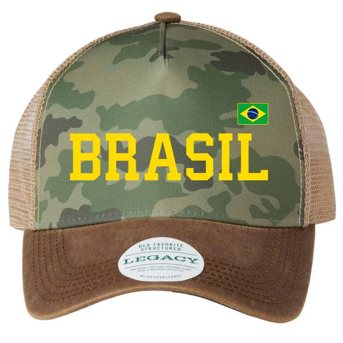 Cool Brasil Country Name Flag Legacy Tie Dye Trucker Hat