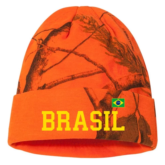 Cool Brasil Country Name Flag Kati - 12in Camo Beanie