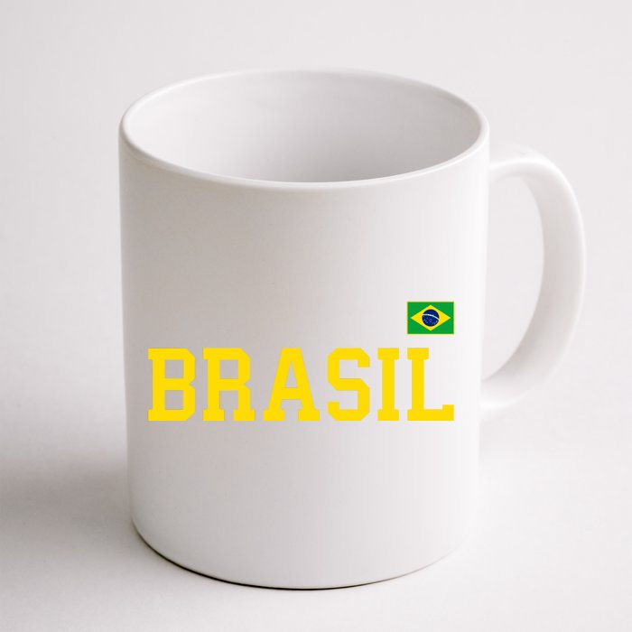 Cool Brasil Country Name Flag Front & Back Coffee Mug