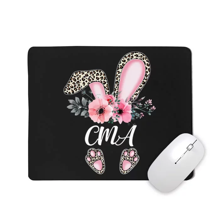 Cute Bunny CMA Nurse Leopard Rabbit Easter Day Nursing Mousepad