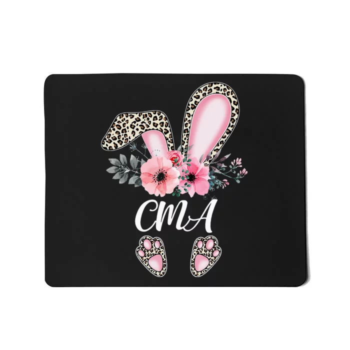 Cute Bunny CMA Nurse Leopard Rabbit Easter Day Nursing Mousepad