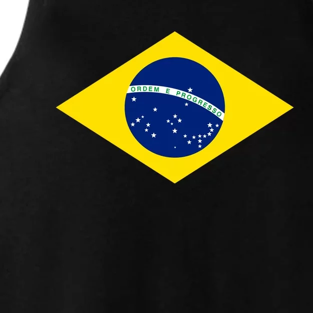 Cool Brazil Country Flag Ladies Tri-Blend Wicking Tank