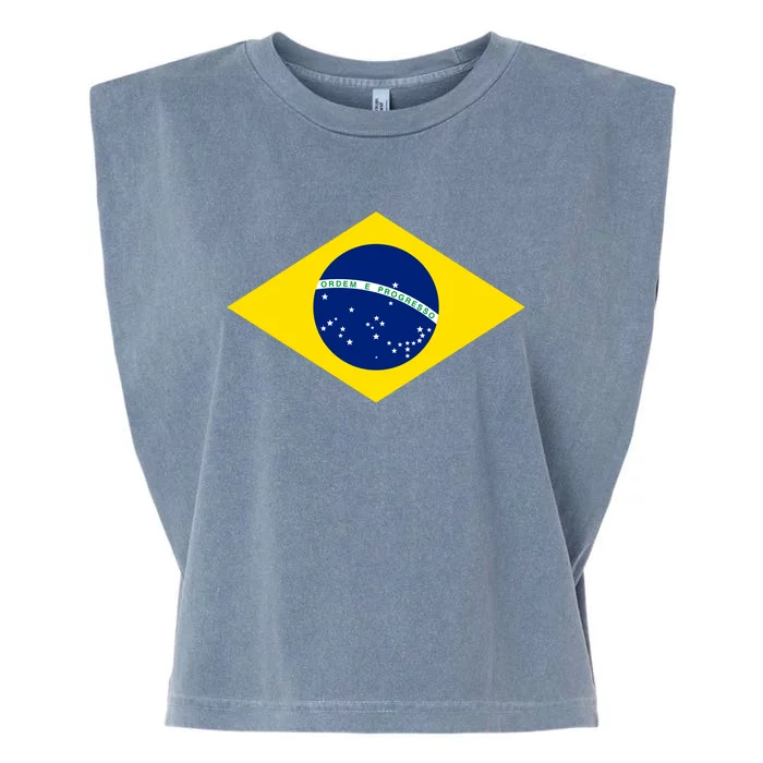 Cool Brazil Country Flag Garment-Dyed Women's Muscle Tee