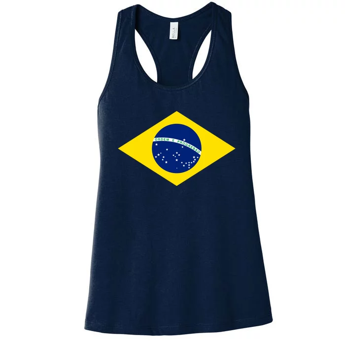 Cool Brazil Country Flag Women's Racerback Tank