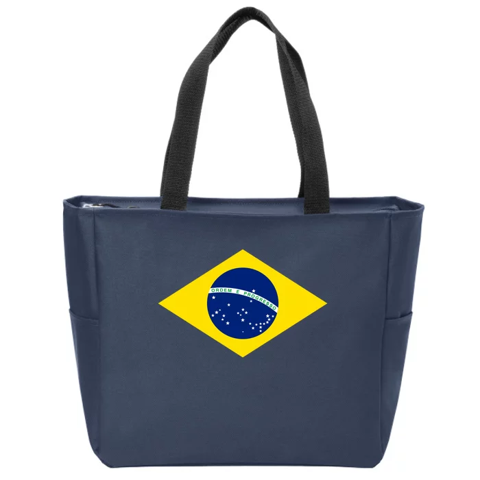 Cool Brazil Country Flag Zip Tote Bag