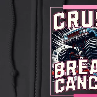 Crush Breast Cancer Awareness Monster Truck Full Zip Hoodie