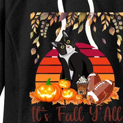 Cute Black Cat Lovers Thanksgiving Halloween ItS Fall YAll Great Gift Women's Fleece Hoodie