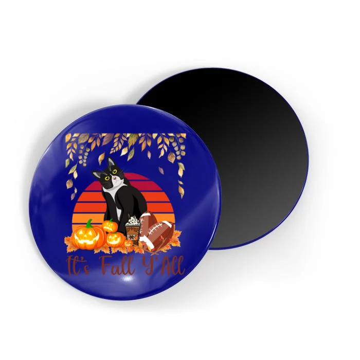 Cute Black Cat Lovers Thanksgiving Halloween ItS Fall YAll Great Gift Magnet