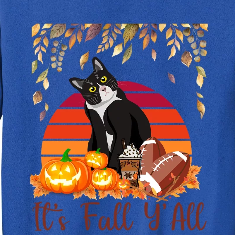 Cute Black Cat Lovers Thanksgiving Halloween ItS Fall YAll Great Gift Tall Sweatshirt