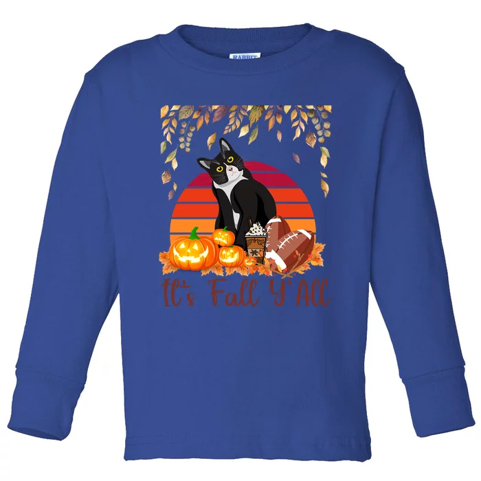 Cute Black Cat Lovers Thanksgiving Halloween ItS Fall YAll Great Gift Toddler Long Sleeve Shirt