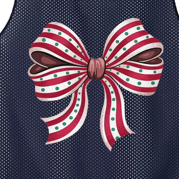 Coquette Bow Christmas Tree Cake Christmas Vibes Women Mesh Reversible Basketball Jersey Tank