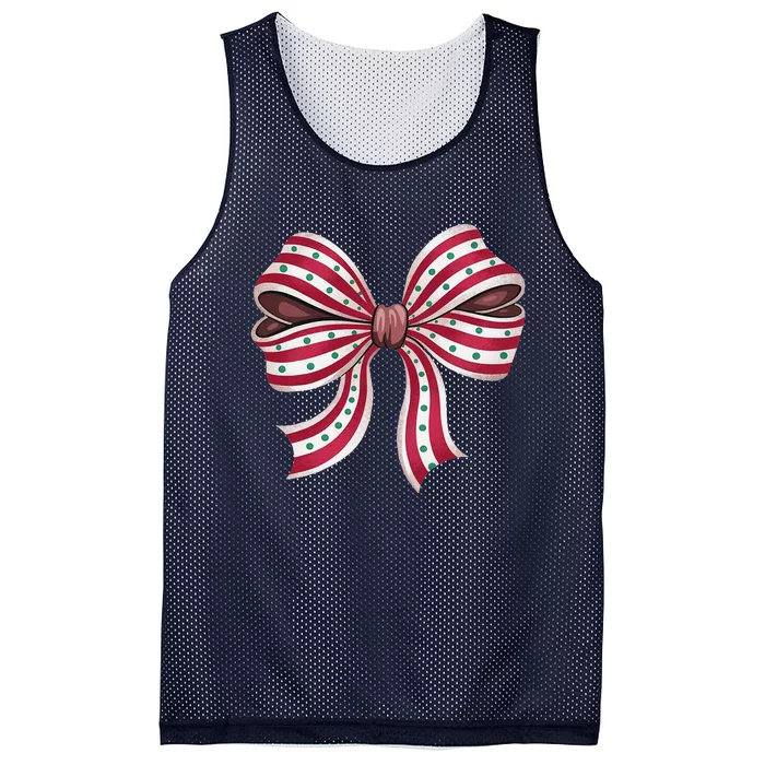 Coquette Bow Christmas Tree Cake Christmas Vibes Women Mesh Reversible Basketball Jersey Tank