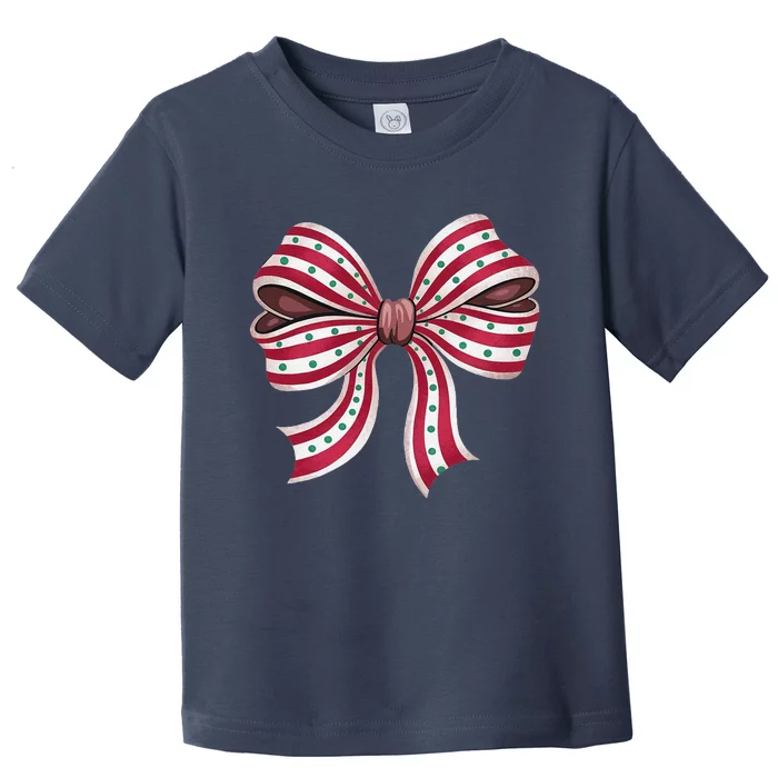 Coquette Bow Christmas Tree Cake Christmas Vibes Women Toddler T-Shirt