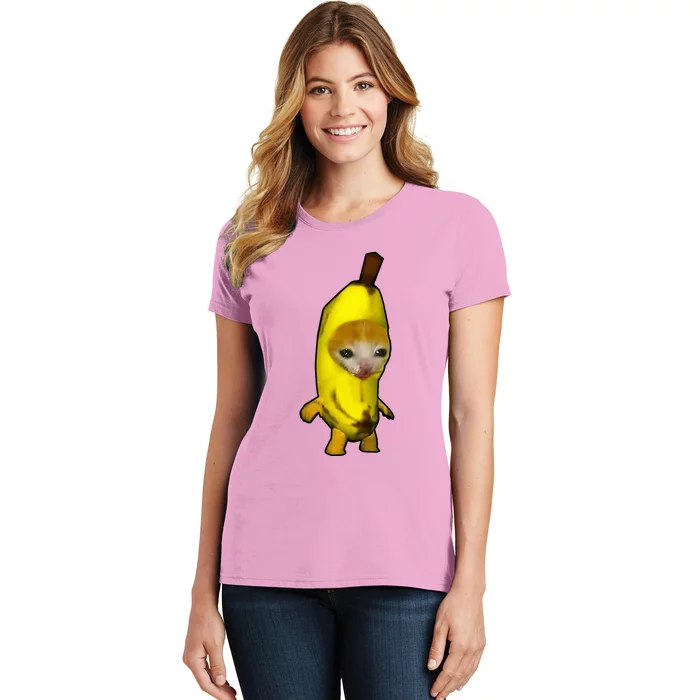 Cute Banana Cat Happy Bananacat Meme Kitty Women's T-Shirt