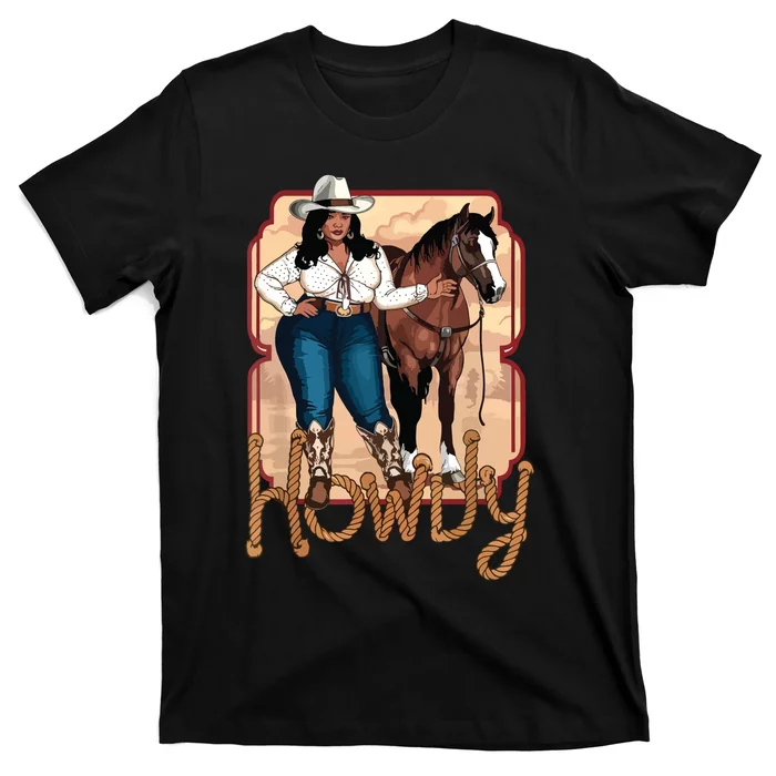 Cowgirl Black Cowgirl Queen African American T-Shirt