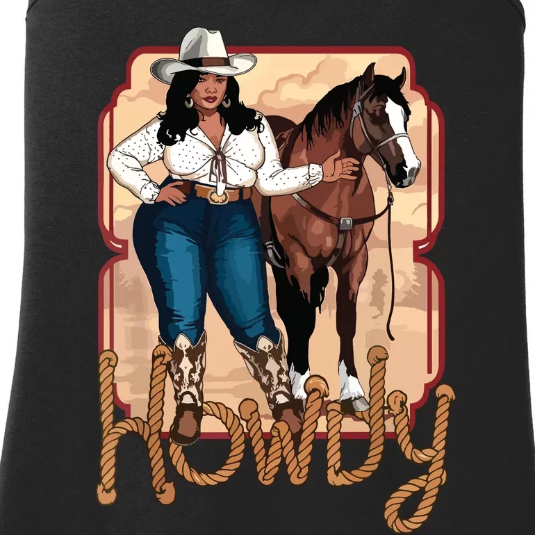 Cowgirl Black Cowgirl Queen African American Ladies Essential Tank