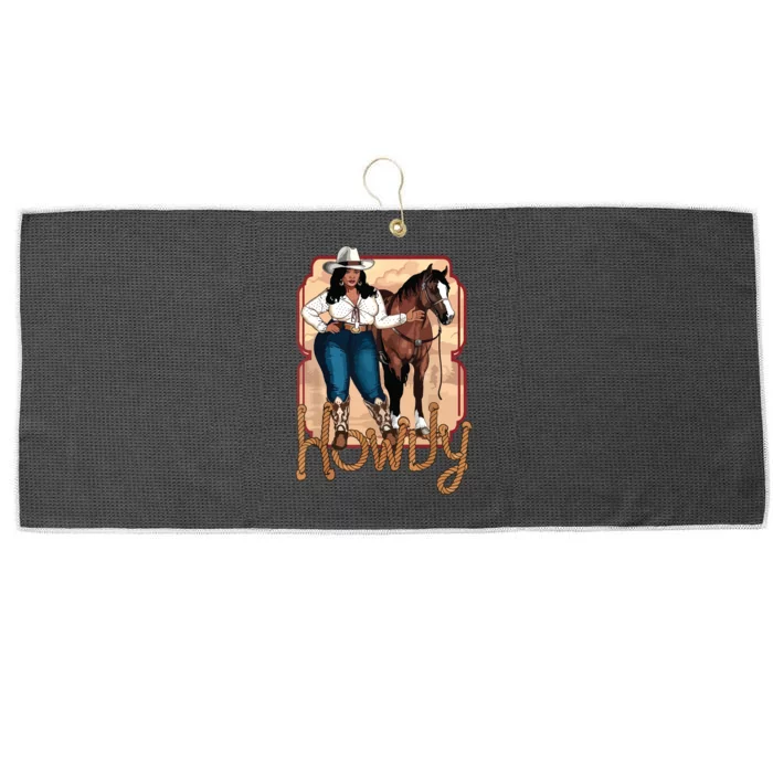 Cowgirl Black Cowgirl Queen African American Large Microfiber Waffle Golf Towel