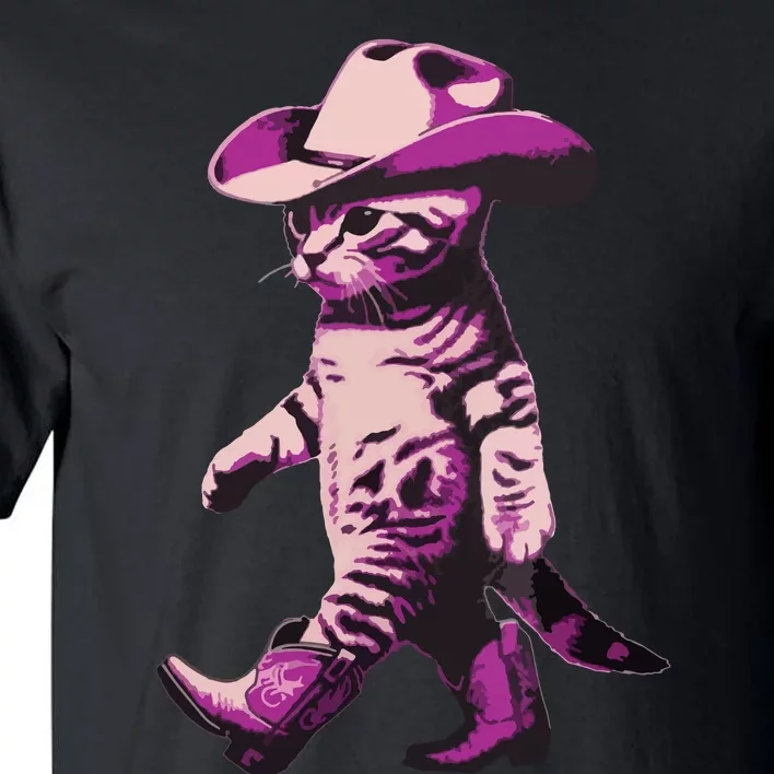 Cowgirl Boots Cat Mom Meowdy Cowgirl Pink Boots Tall T-Shirt