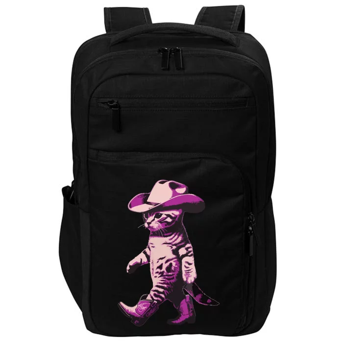 Cowgirl Boots Cat Mom Meowdy Cowgirl Pink Boots Impact Tech Backpack