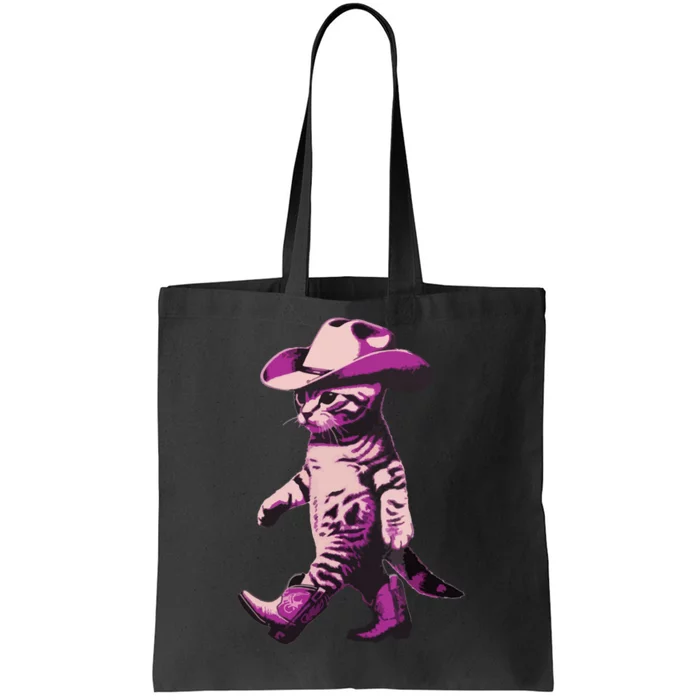 Cowgirl Boots Cat Mom Meowdy Cowgirl Pink Boots Tote Bag