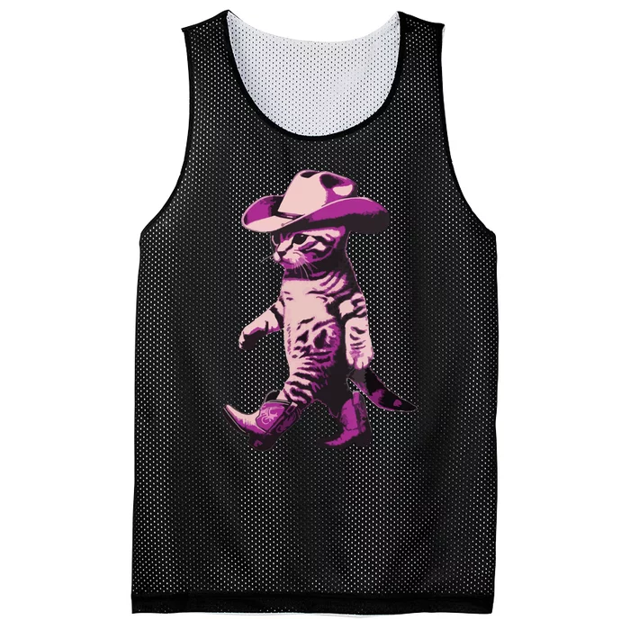 Cowgirl Boots Cat Mom Meowdy Cowgirl Pink Boots Mesh Reversible Basketball Jersey Tank