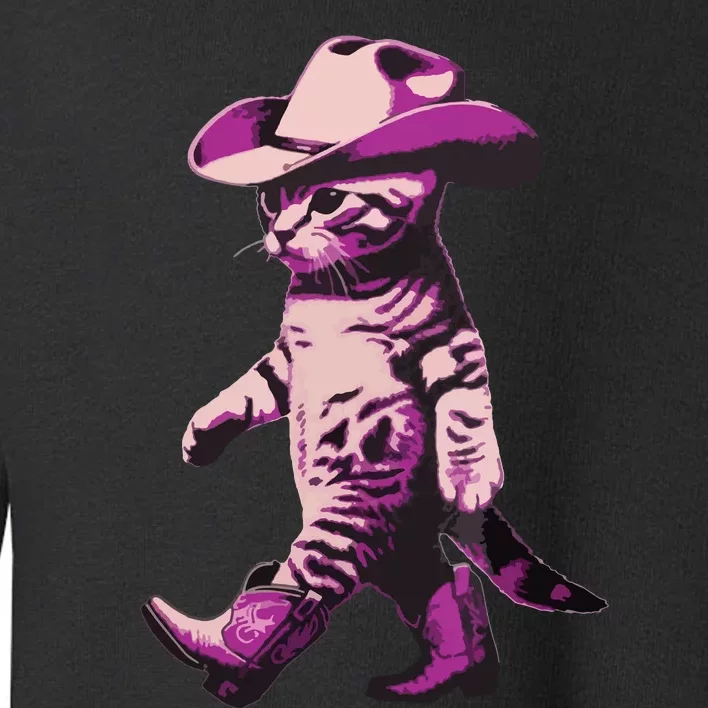 Cowgirl Boots Cat Mom Meowdy Cowgirl Pink Boots Toddler Sweatshirt