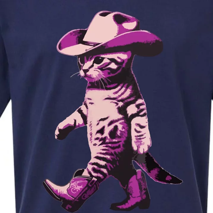 Cowgirl Boots Cat Mom Meowdy Cowgirl Pink Boots Sueded Cloud Jersey T-Shirt