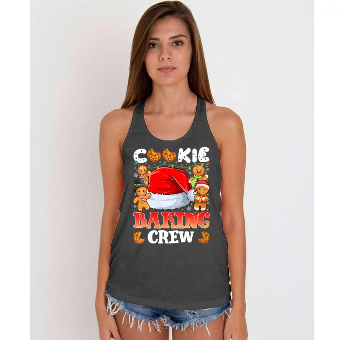 Cookie Baking Crew Christmas Santa Family Gingerbread Team Gift Women's Knotted Racerback Tank