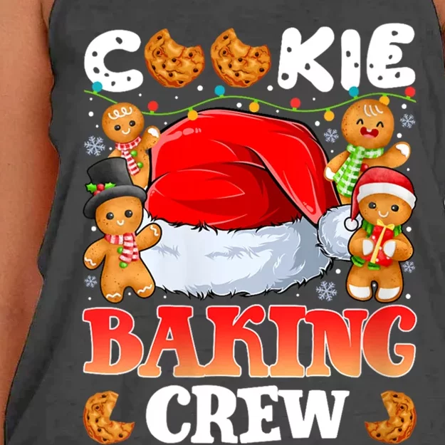 Cookie Baking Crew Christmas Santa Family Gingerbread Team Gift Women's Knotted Racerback Tank