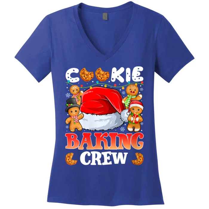 Cookie Baking Crew Christmas Santa Family Gingerbread Team Gift Women's V-Neck T-Shirt