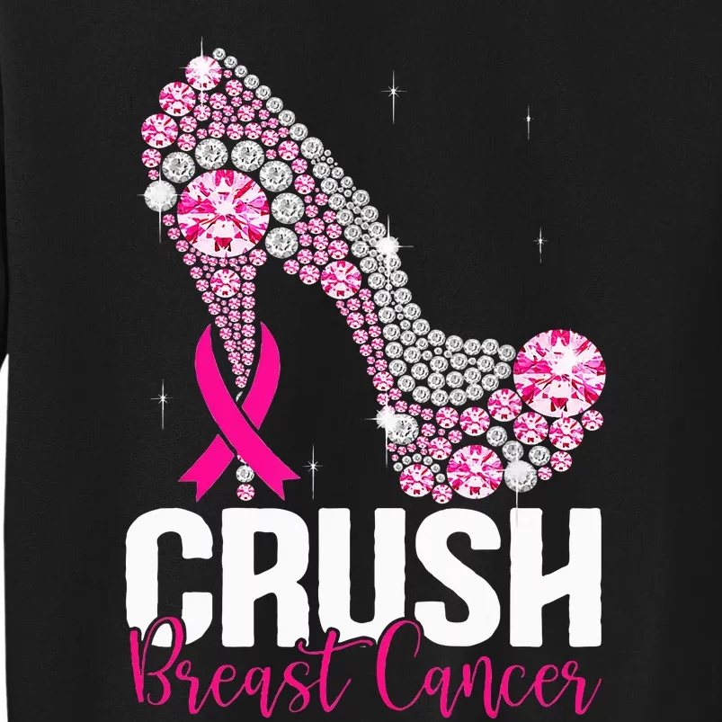 Crush Breast Cancer Awareness Bling Pink Ribbon Sweatshirt