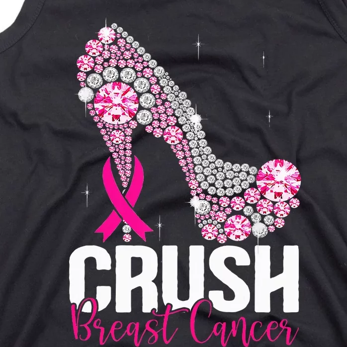 Crush Breast Cancer Awareness Bling Pink Ribbon Tank Top