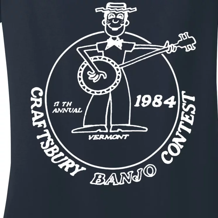 Craftsbury Banjo Contest 1984 Funny Women's V-Neck T-Shirt