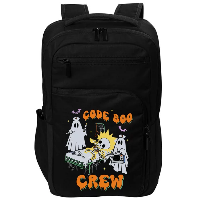 Code Boo Crew Funny Ghost Nurse Halloween Costume Nursing Impact Tech Backpack