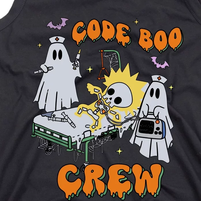 Code Boo Crew Funny Ghost Nurse Halloween Costume Nursing Tank Top