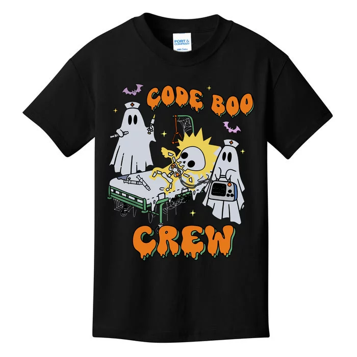 Code Boo Crew Funny Ghost Nurse Halloween Costume Nursing Kids T-Shirt