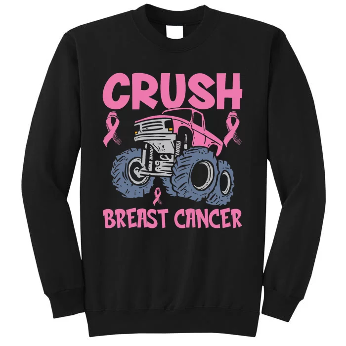 Crush Breast Cancer Awareness Truck Pink Tall Sweatshirt