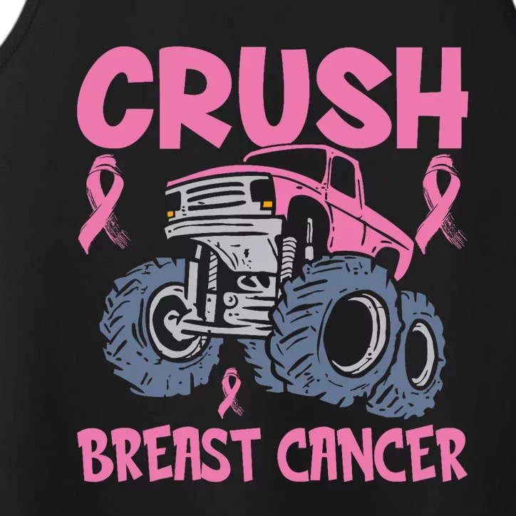 Crush Breast Cancer Awareness Truck Pink Performance Tank