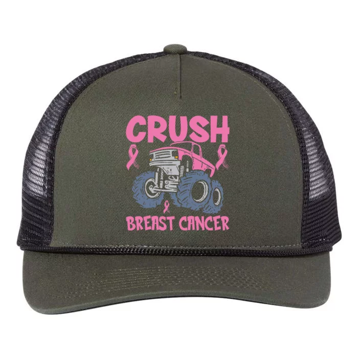 Crush Breast Cancer Awareness Truck Pink Retro Rope Trucker Hat Cap