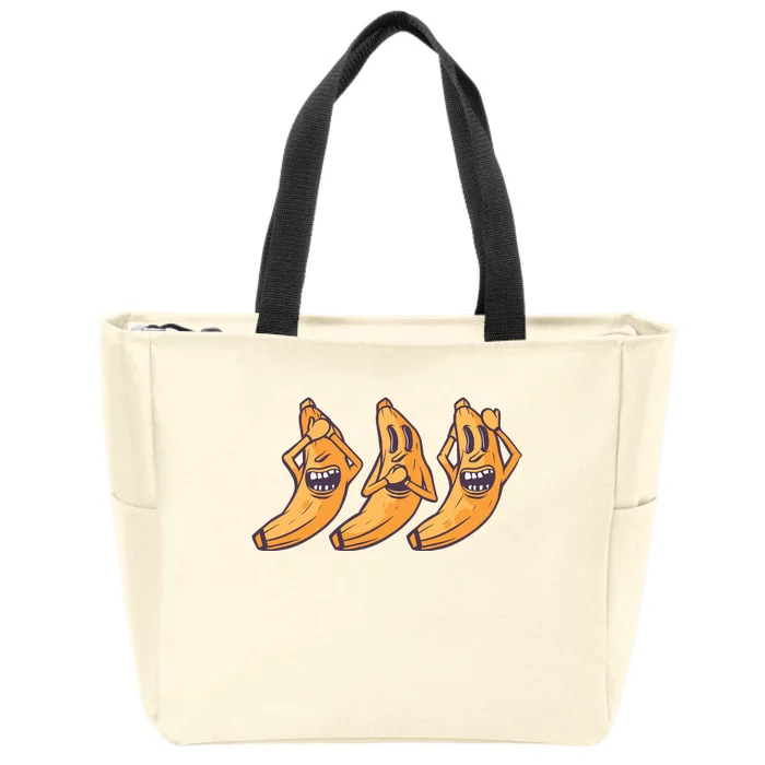 Crazy Bananas Zip Tote Bag