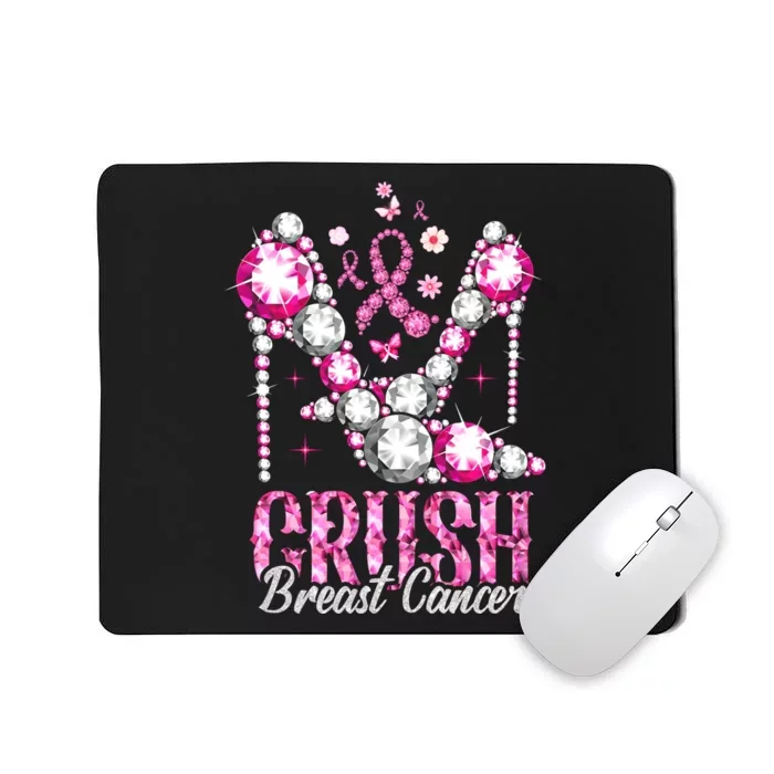 Crush Breast Cancer Awareness Bling Pink Ribbon Mousepad