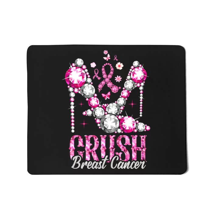 Crush Breast Cancer Awareness Bling Pink Ribbon Mousepad