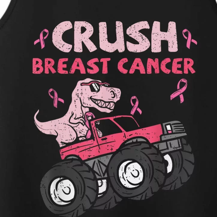 Crush Breast Cancer Awareness Monster Truck Ribbon Performance Tank